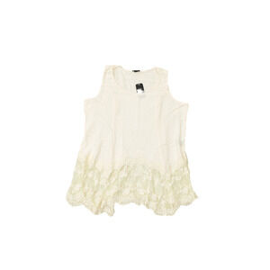 NEW Torrid Plus Size 1X Rayon Lace Hem Tank Top Cream Sleeveless Blouse